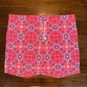 J McLaughlin Men’s Swim Trunks Orange Blue Kaleidoscope w/ 6” Inseam Size Medium